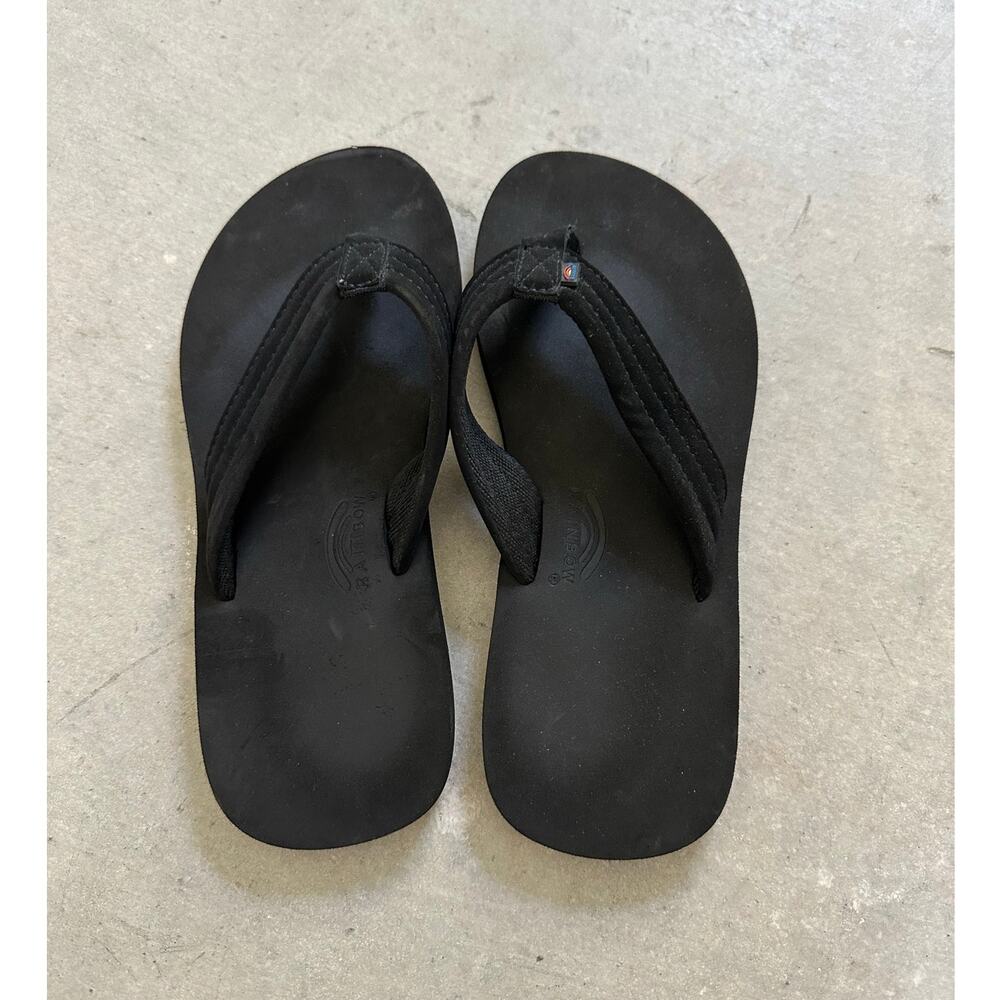 Rainbow Flip Flops Black Grombow size 4/5